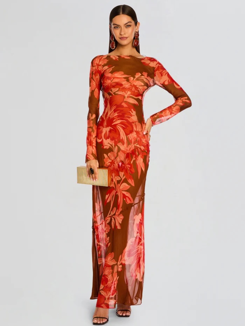 NWT Retrofête VIENNA SILK DRESS Lace Up Back Geranium Reverie size small